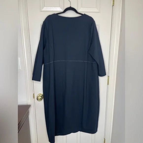Persona by Marina Rinaldi Navy V-Neck Midi Dress XL - Picture 9 of 14